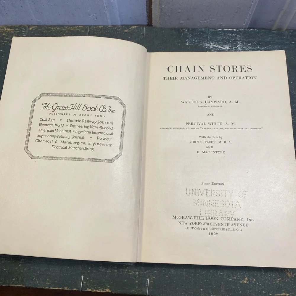 Chain Stores - Their Management and Operation‎ by Walter Hayward 1922 HC Book